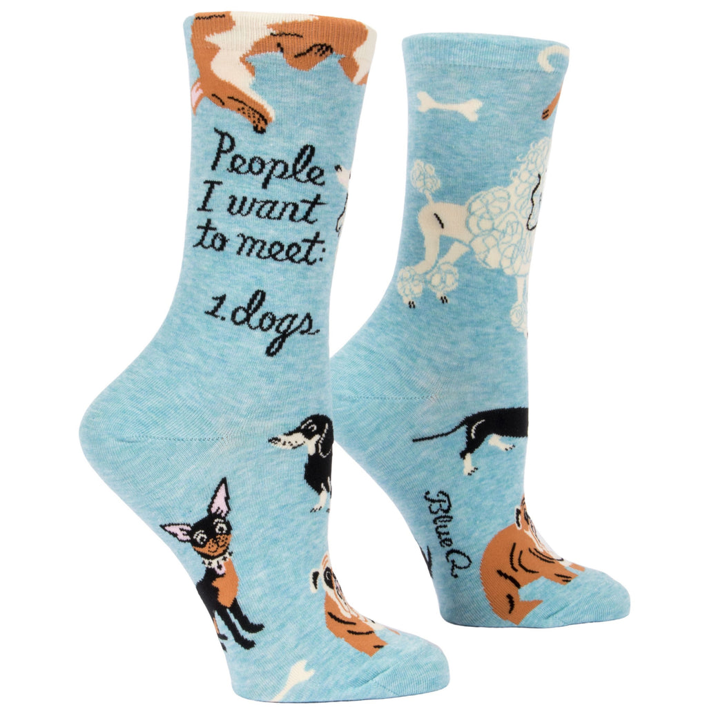 People To Meet Dogs Crew Socks.