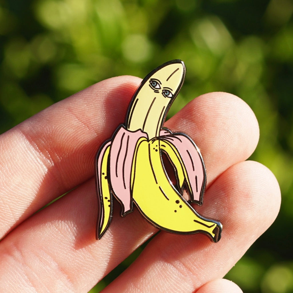 Person holding Suspicious Banana Pin.