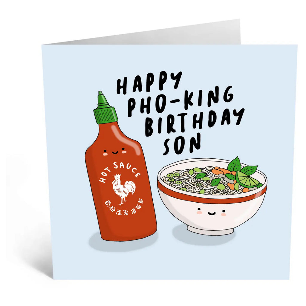 Pho-King Birthday Son Card open.