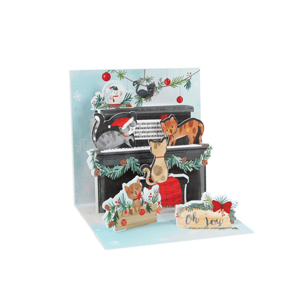 Piano Cats Mini Pop-Up Christmas Card