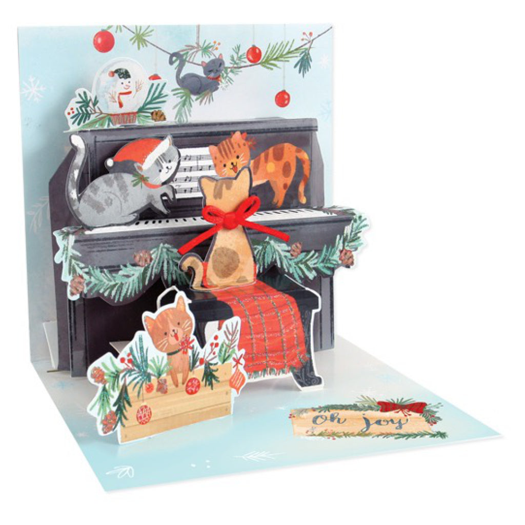 Piano Cats Pop-Up Christmas Card