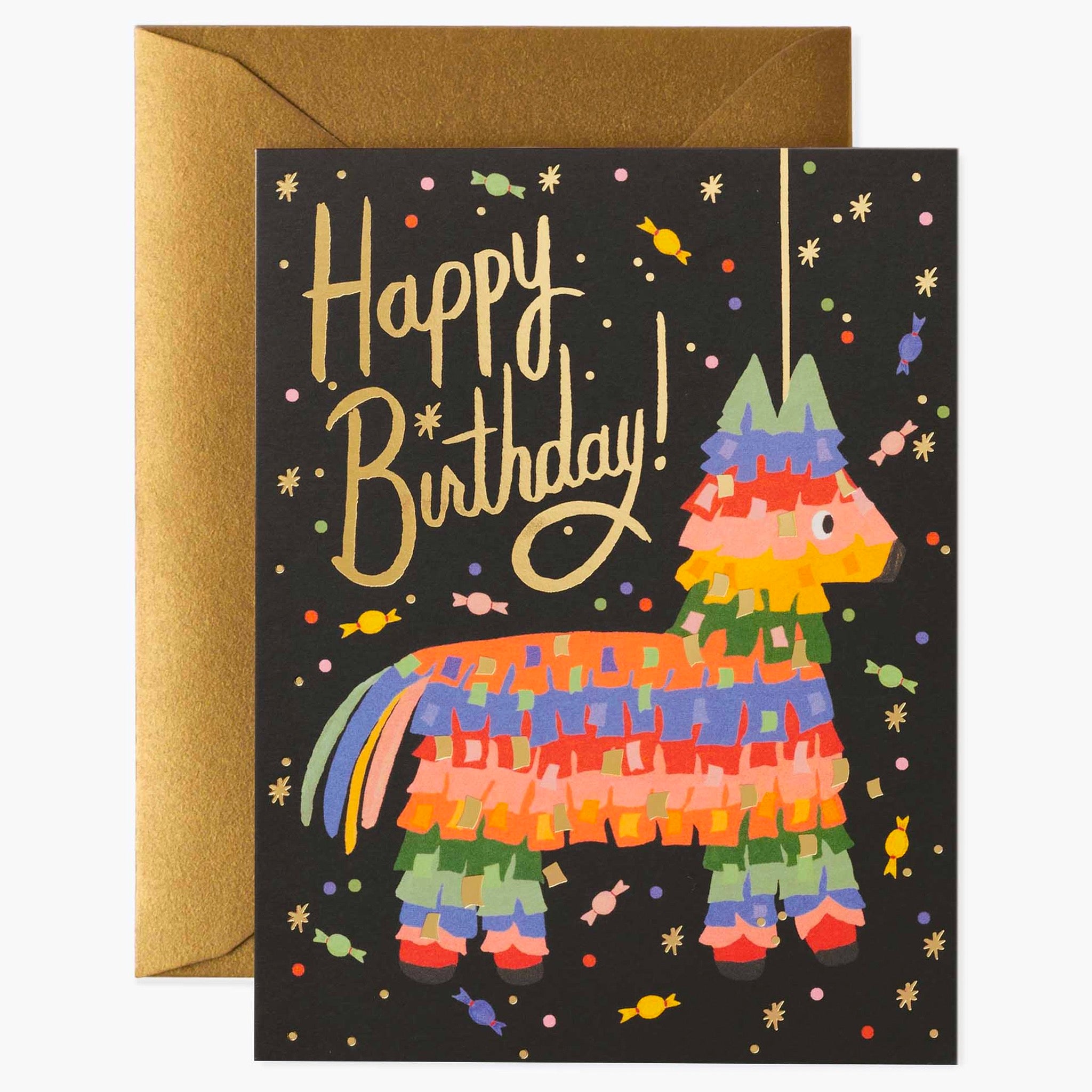 Pinata Gold Pinata Gold Foil Birthday Card | Rifle Paper Co. – Outer Layer