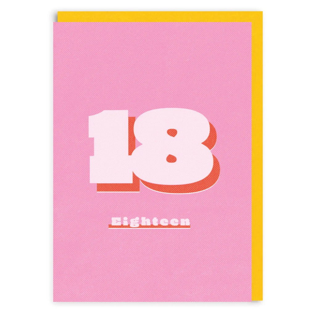 Pink 18th Birthday Card.