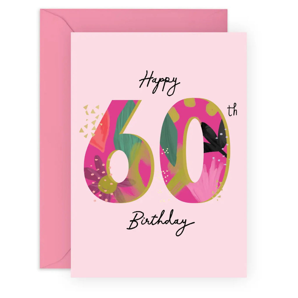 Pink 60th Birthday Card.