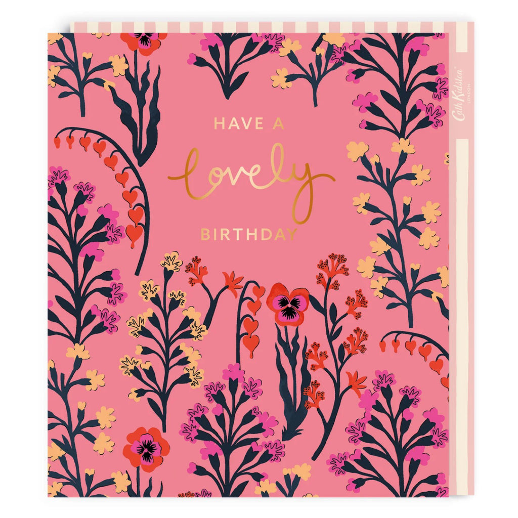 Pink Floral Large Birthday Card.