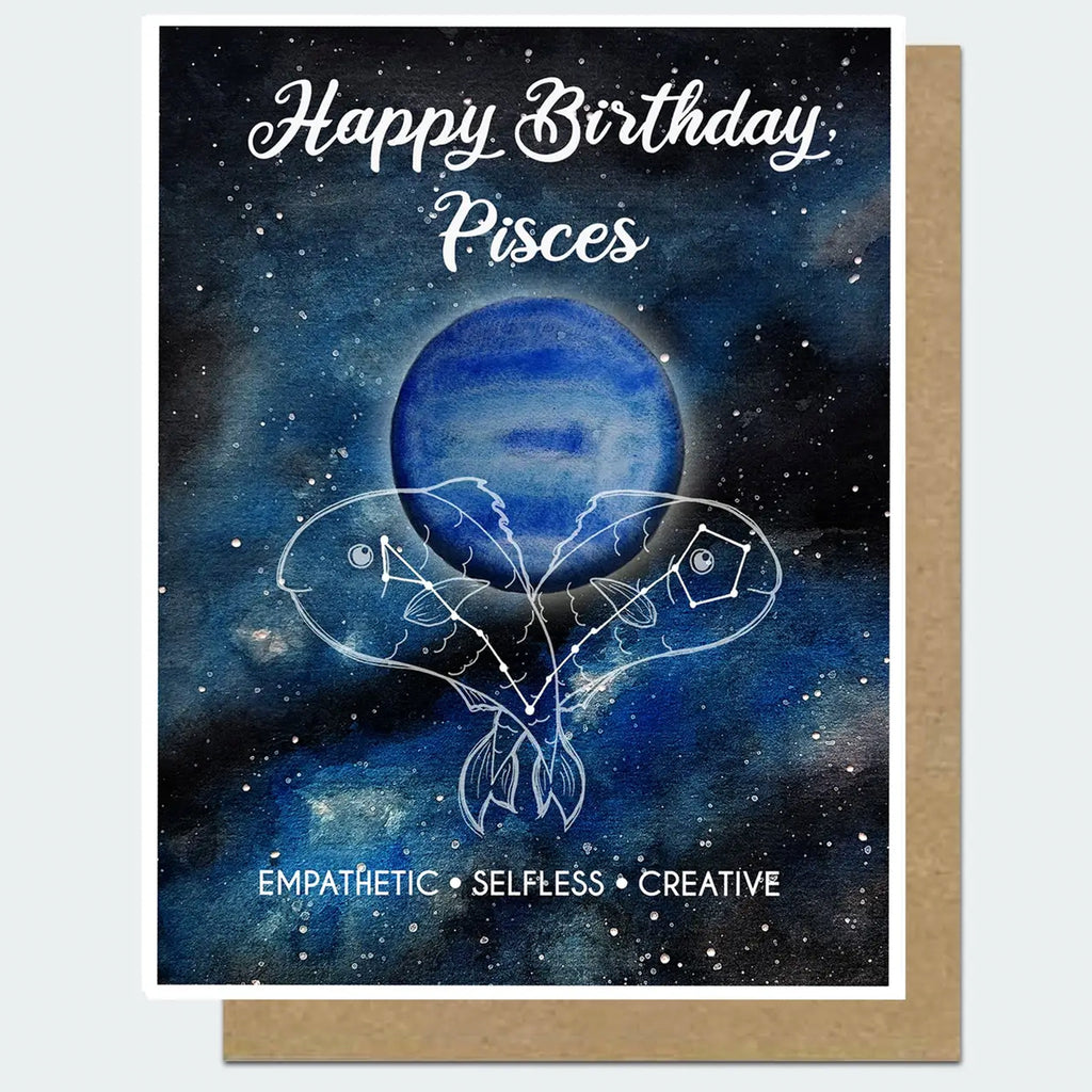 Pisces Astrology Birthday Card.