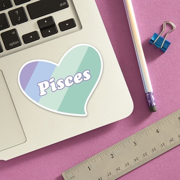 Pisces Heart Sticker Lifestyle