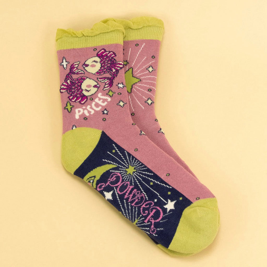 Pisces Zodiac Socks overlapped.