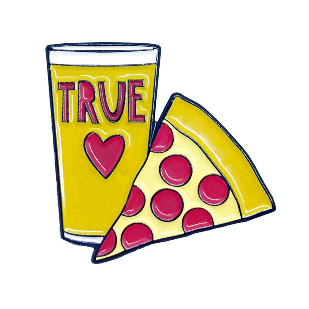 Pizza  Beer True Love Enamel Pin
