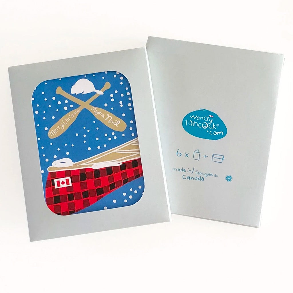 Plaid Canoe Holiday Boxed Cards Packaging