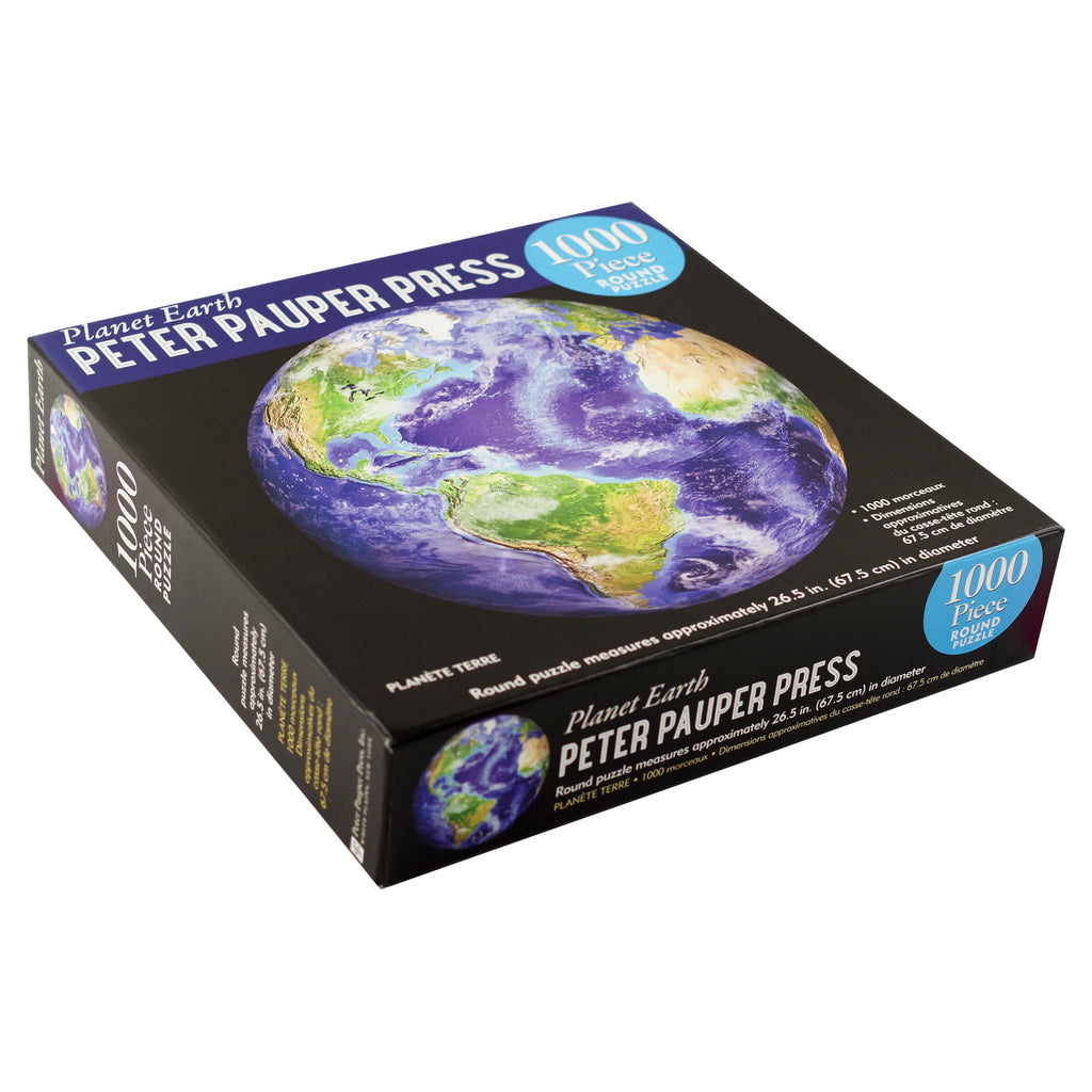 Planet Earth Round Jigsaw Puzzle Side View