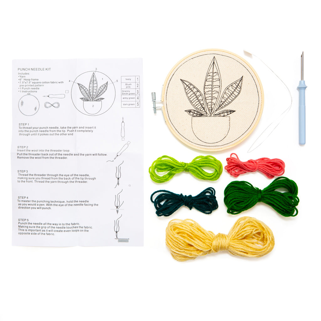 Plant Punch Needle Kit contents.