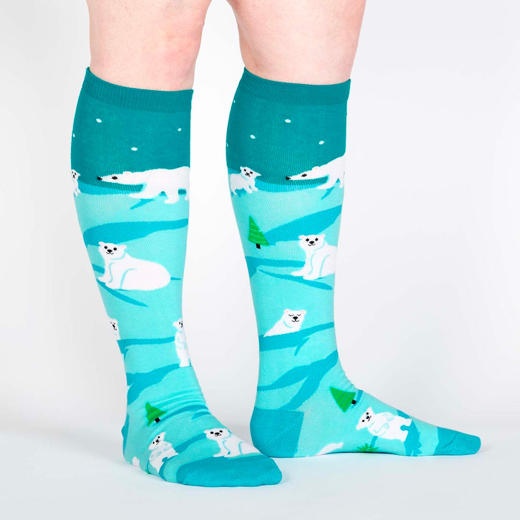 Polar Bear Stare Knee High Socks Lifestyle