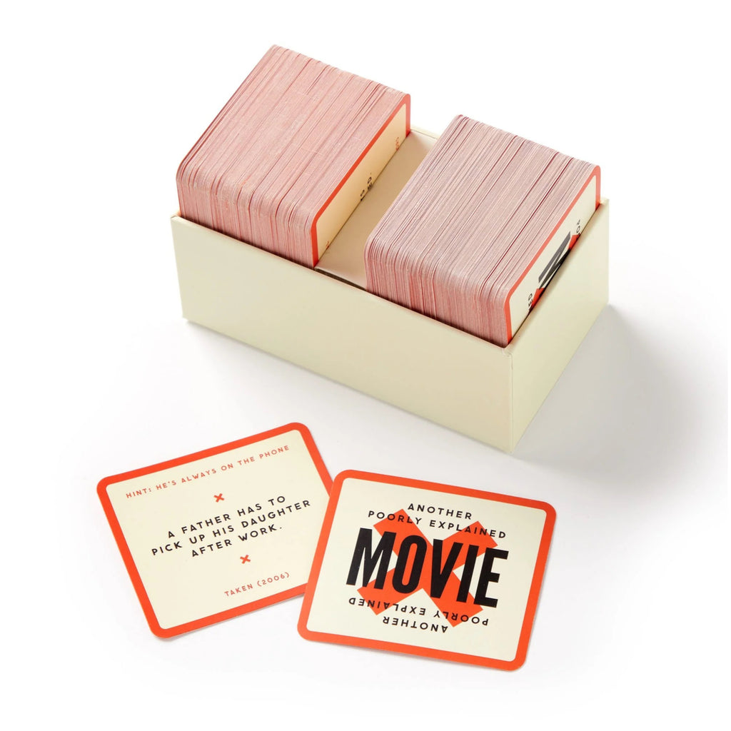 Poorly Explained Movies Game box and cardss.