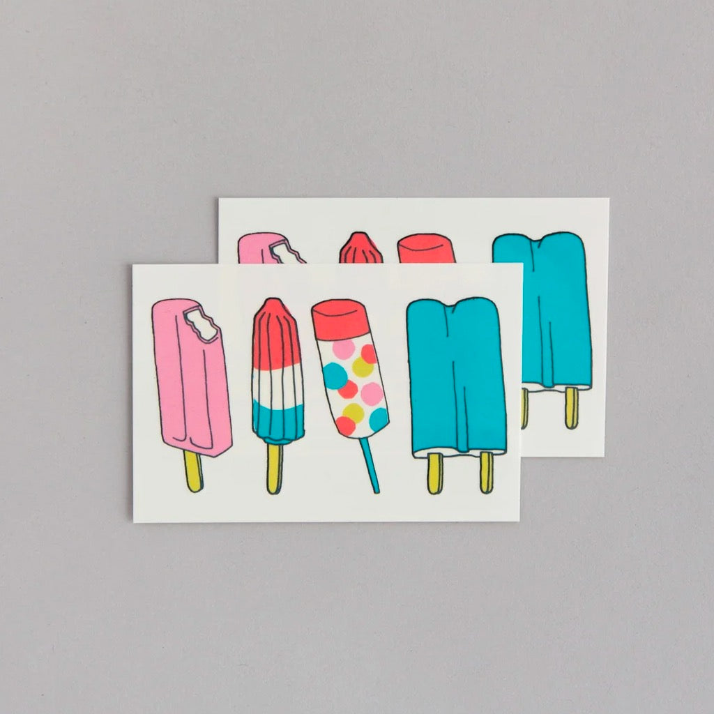 Popsicles Tattoo Set of Two sheets.
