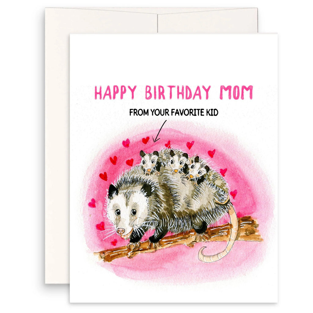 Possum Mom Birthday Card.