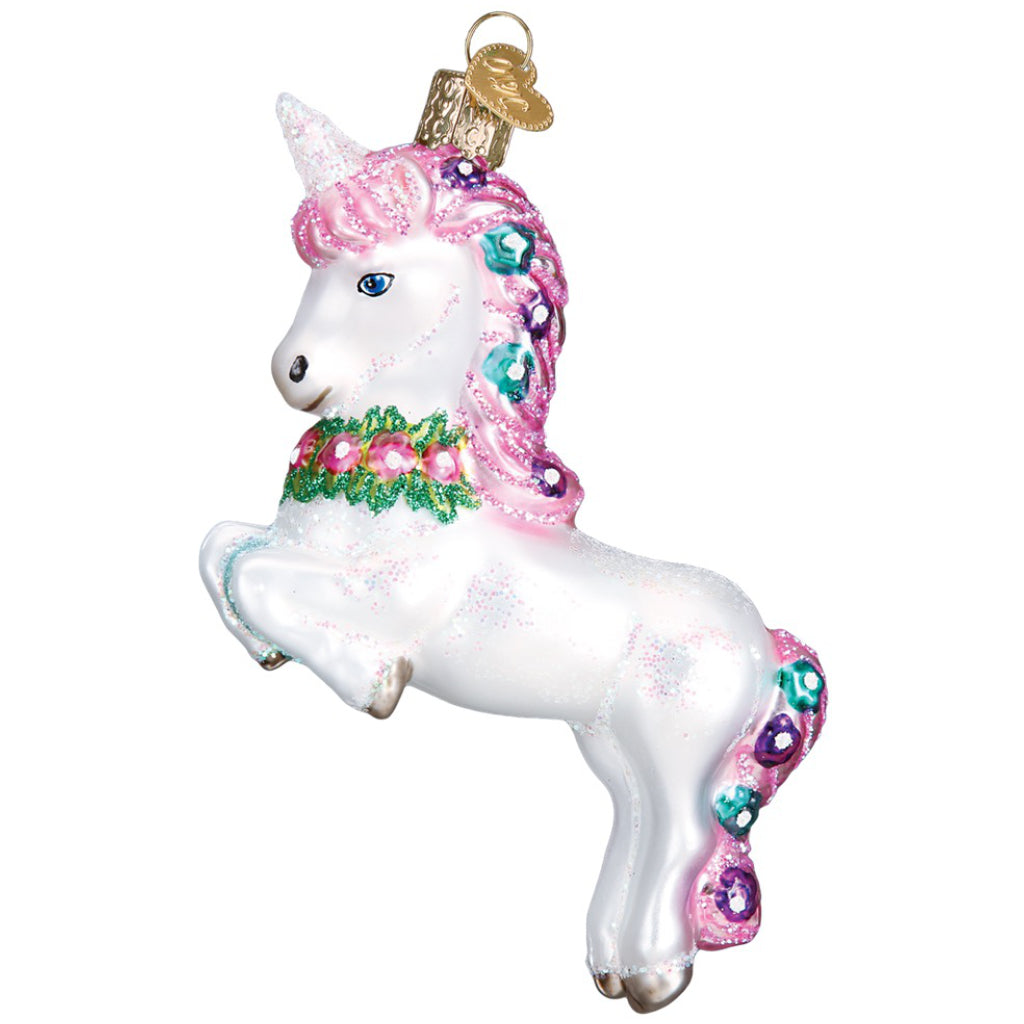 Prancing Unicorn Ornament Side