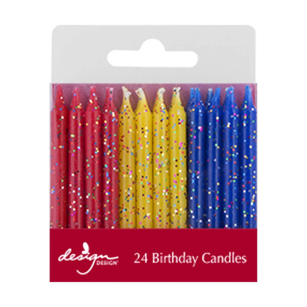 Primary Shimmer Stick Birthday Candles.