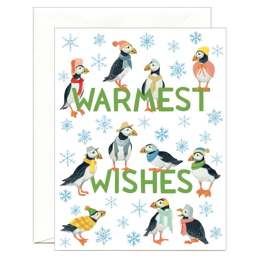 Puffins Warmest Wishes Holiday Card