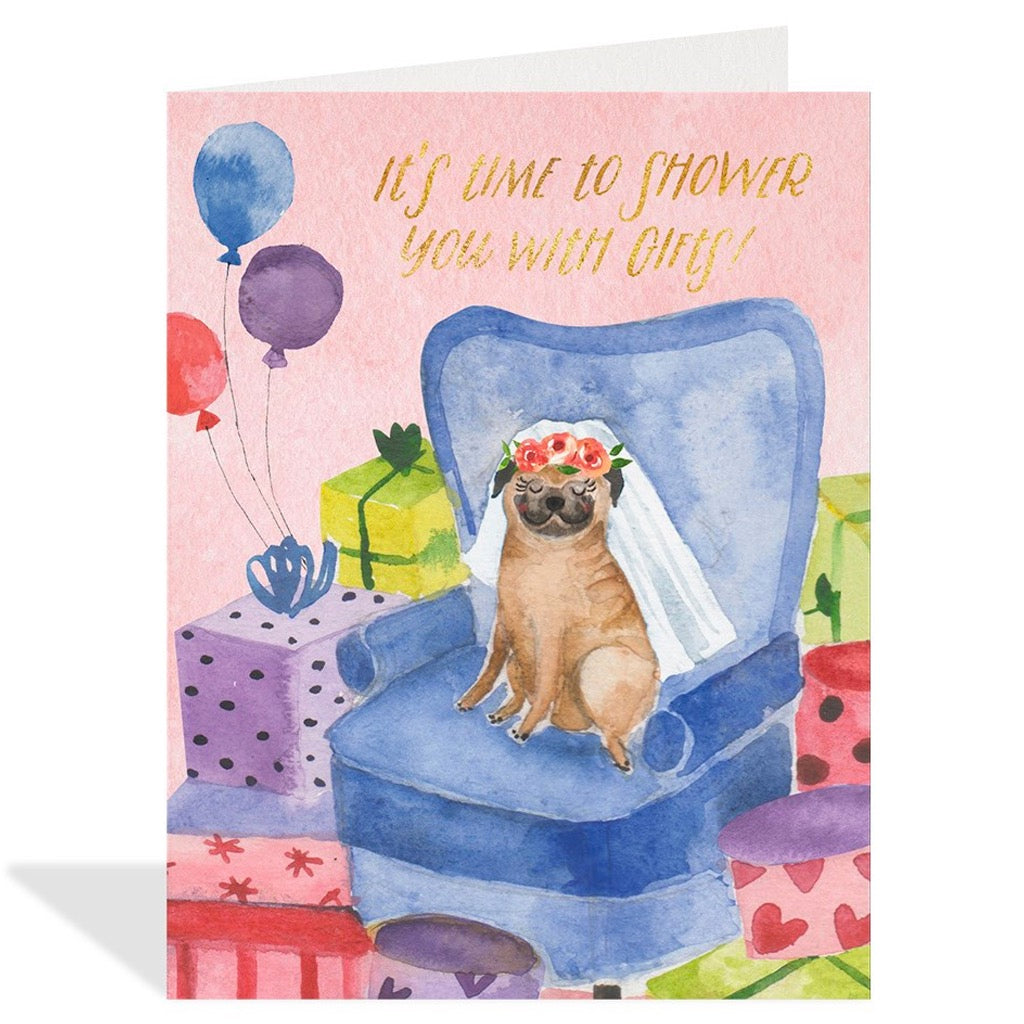 Pug Wedding Shower Card