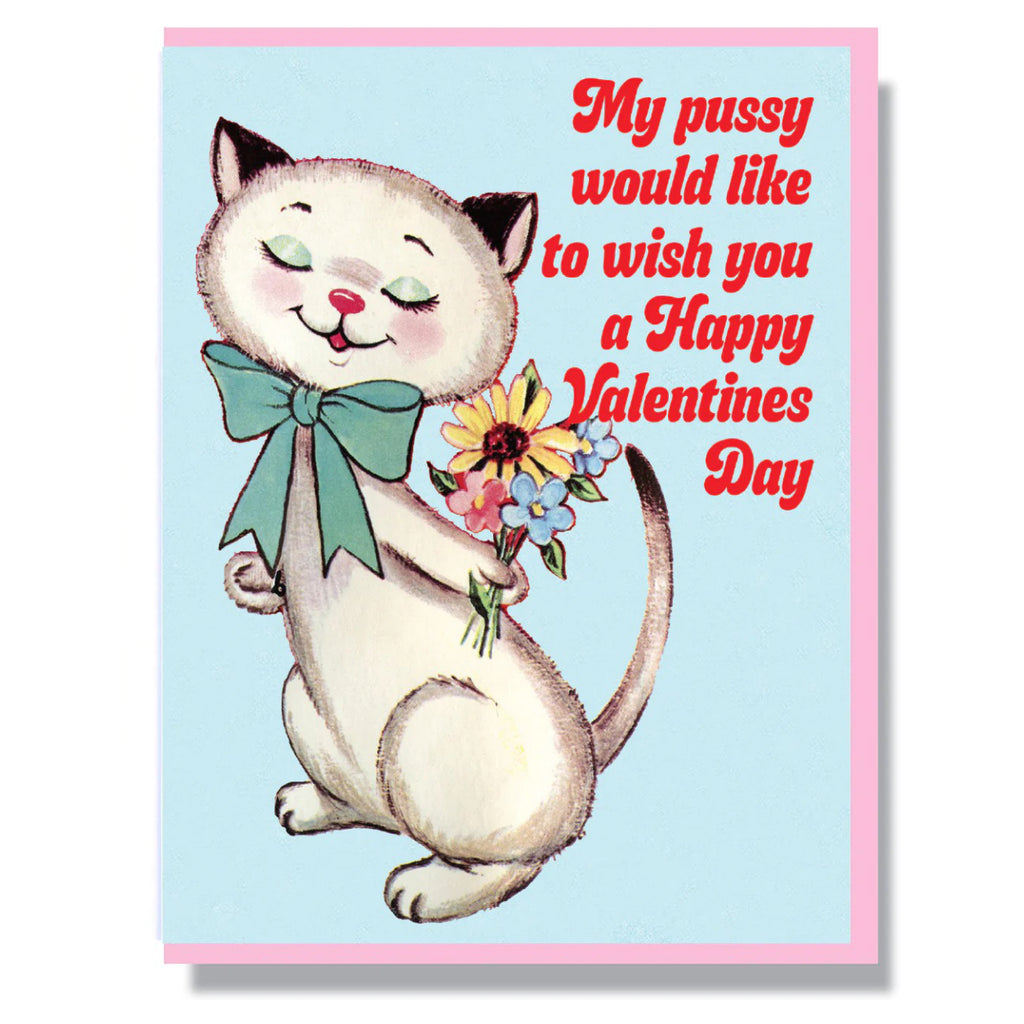 Pussy Wishing You Happy Valentine Card Smitten Kitten Outer Layer