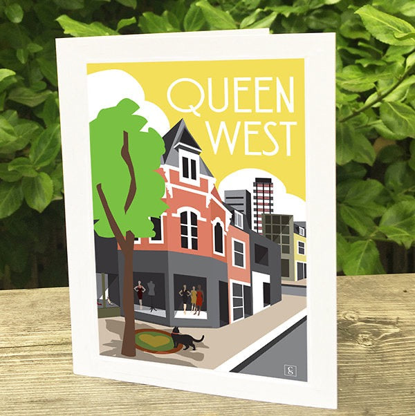 Queen West Cat Toronto Greeting Card