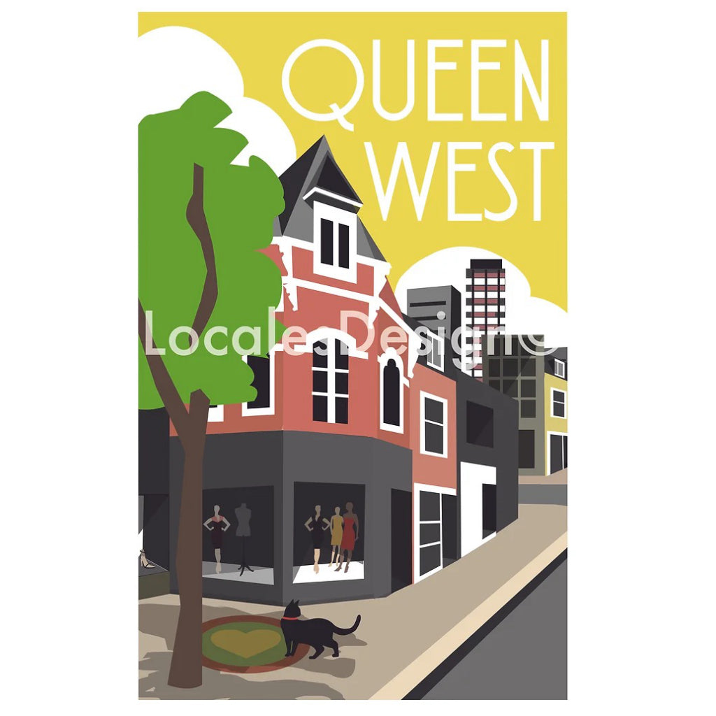 Queen West Cat Toronto Postcard.