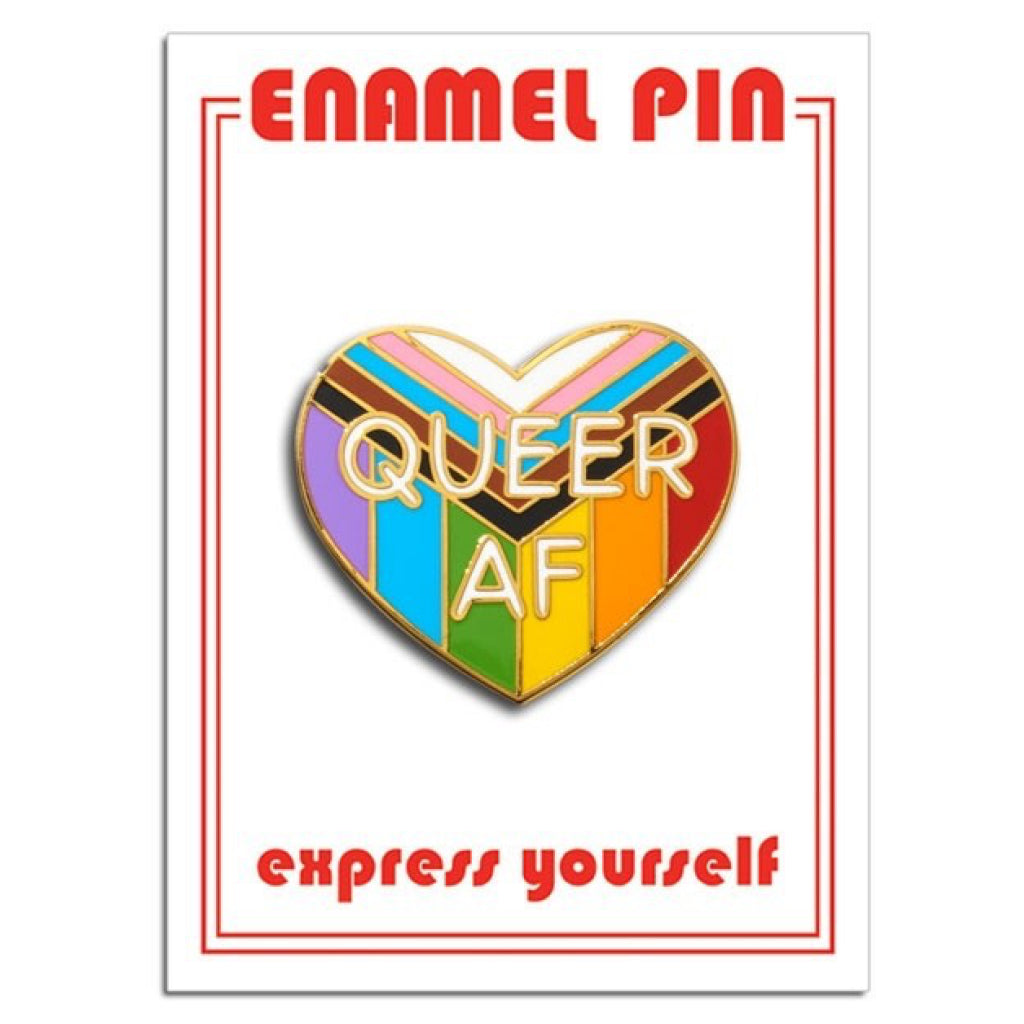 Queer AF Heart Enamel Pin