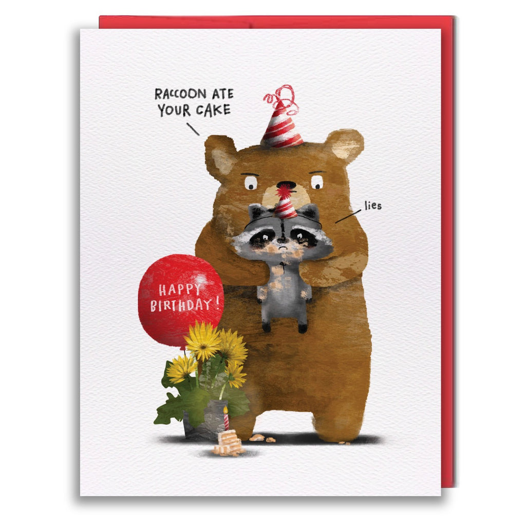 Raccoon Ate Your Cake Birthday Card
