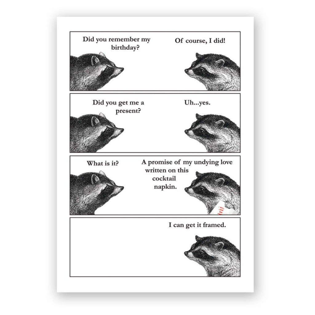 Raccoon Remember My Birthday Card