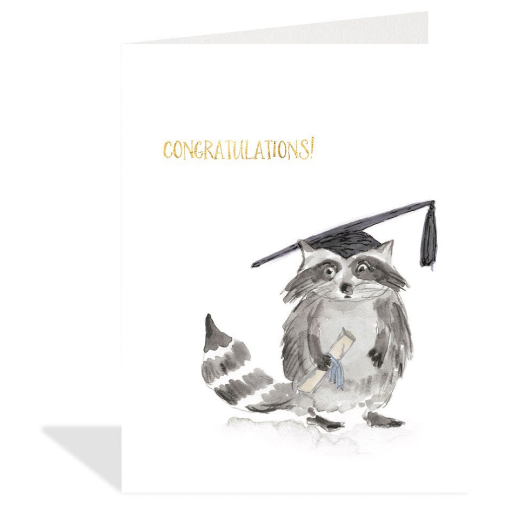 Raccoon With Graduation Cap Card