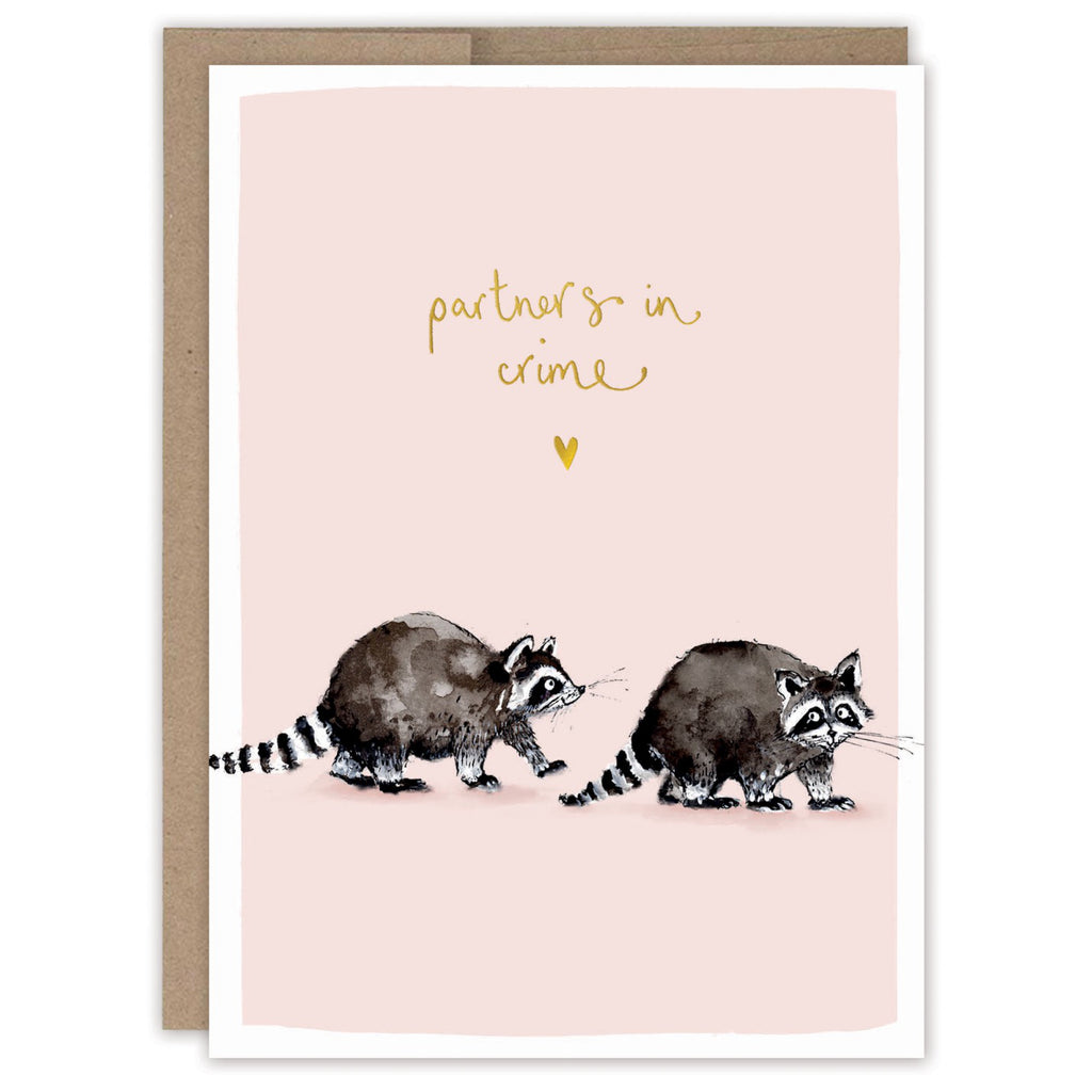 Raccoons Partners In Crime Love Card.