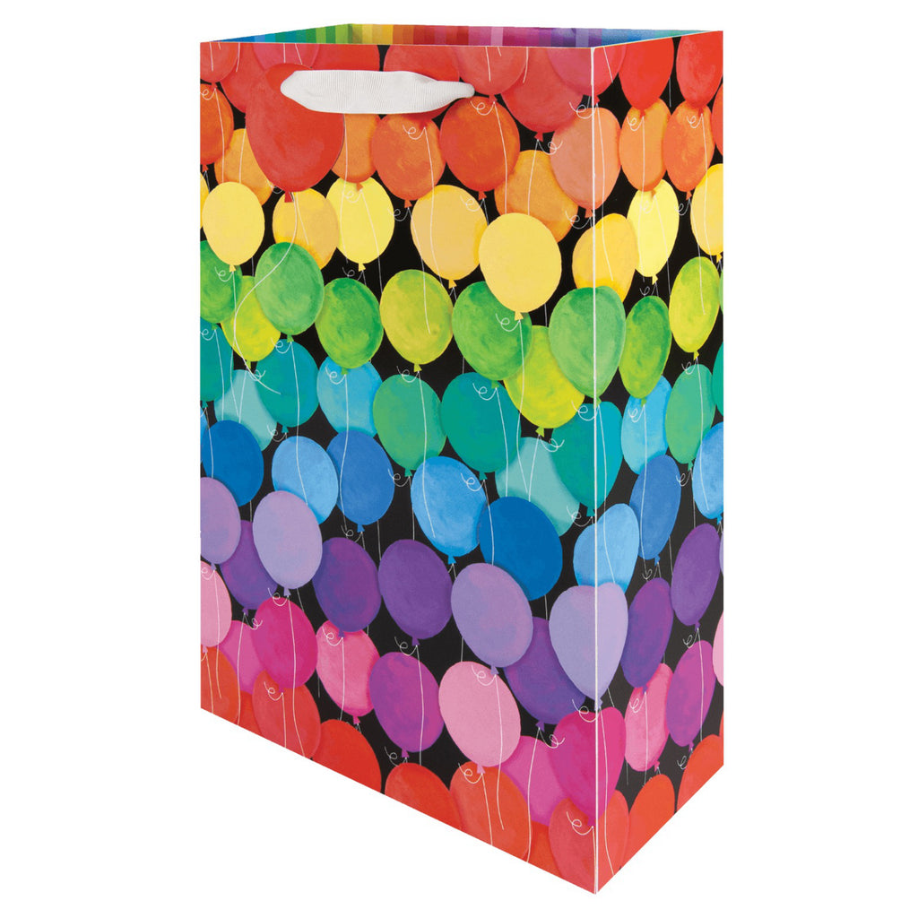 Rainbow Balloons Bottle Gift Bag