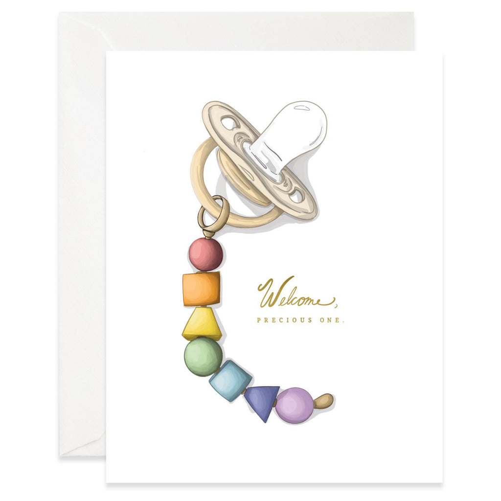 Rainbow Bead Pacifier Baby Card