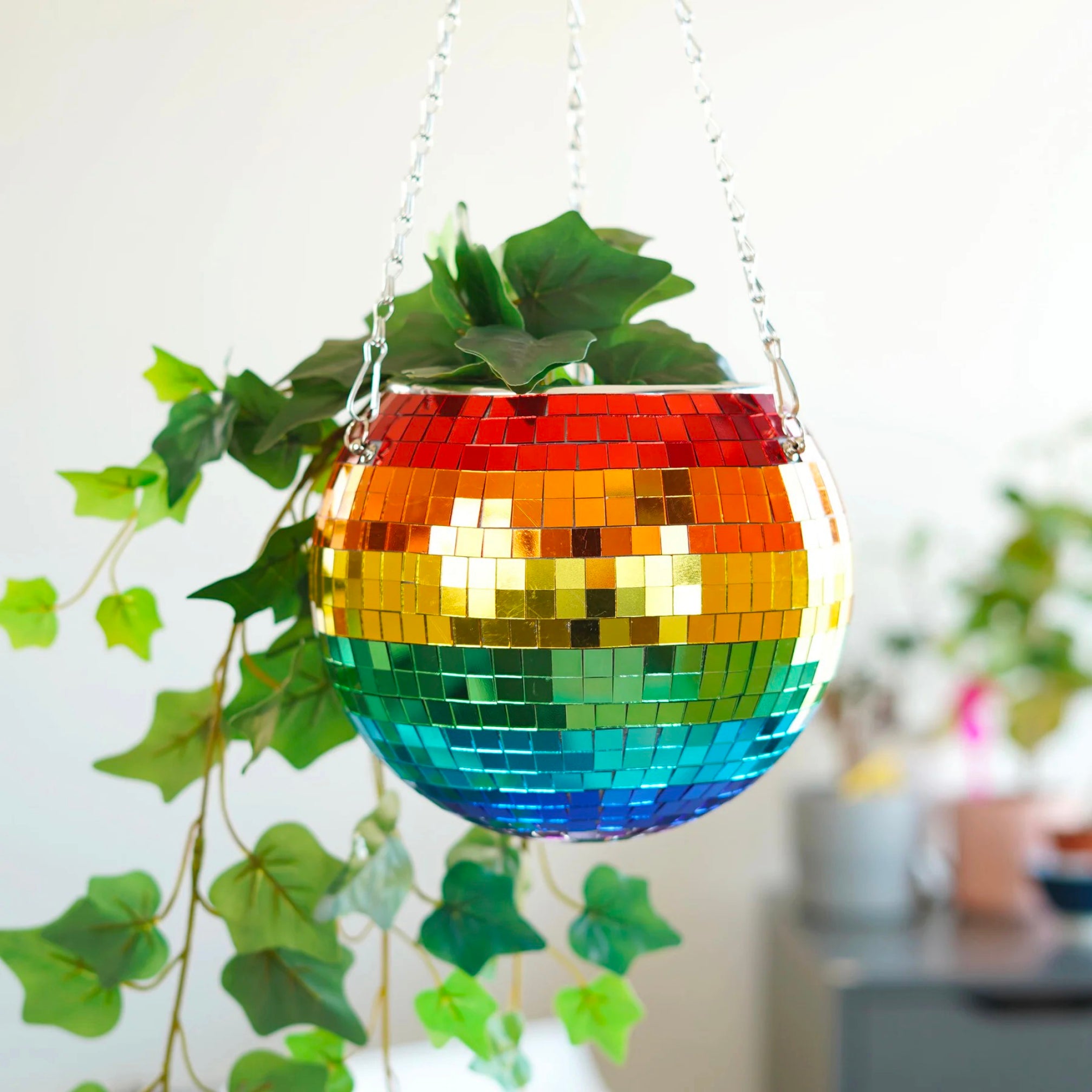 Pink Disco Ball Hanging Planter 6 inch - Jungle House