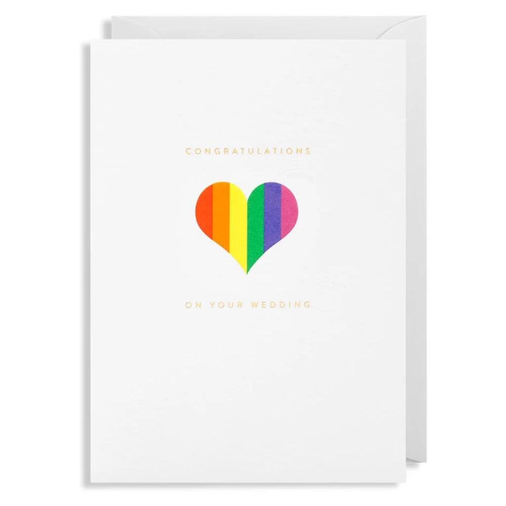 Rainbow Heart Wedding Card