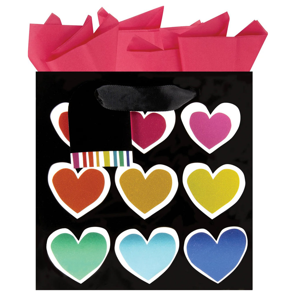 Rainbow Hearts Small Gift Bag.