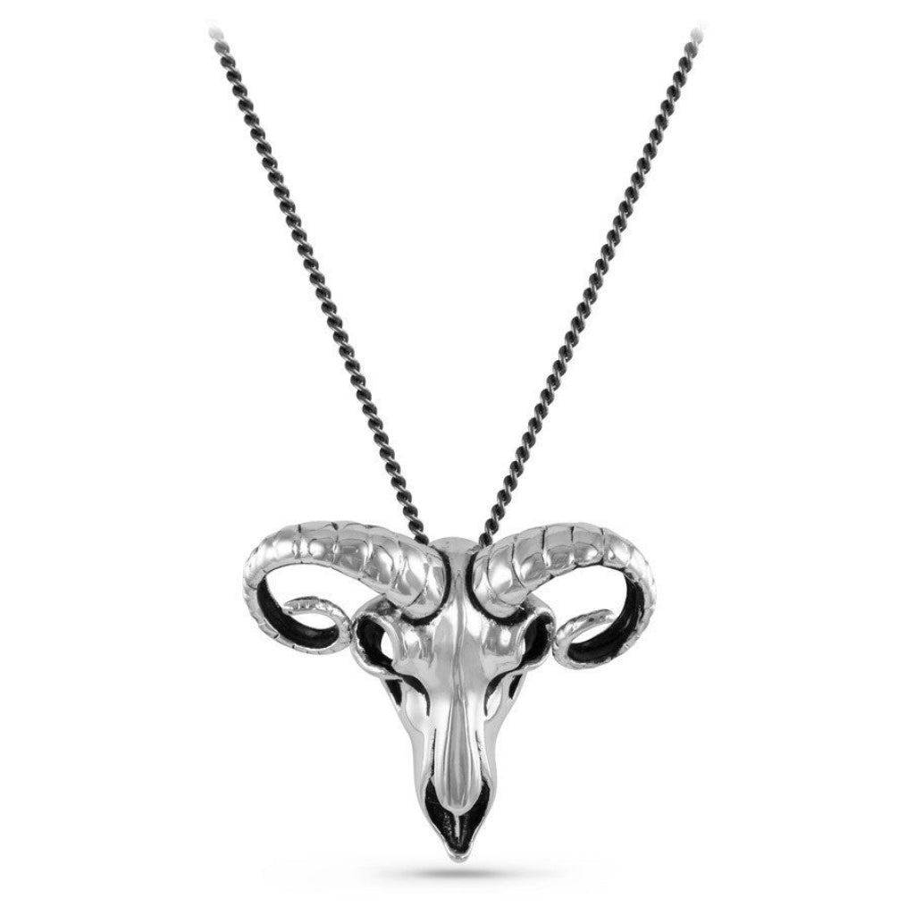 Ram Skull Necklace Silver
