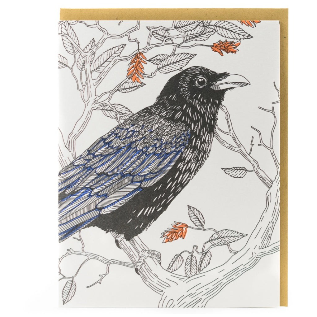 Raven Letterpress Card.