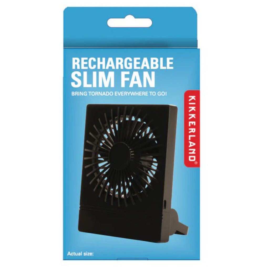 Rechargeable Slim Fan packaging.