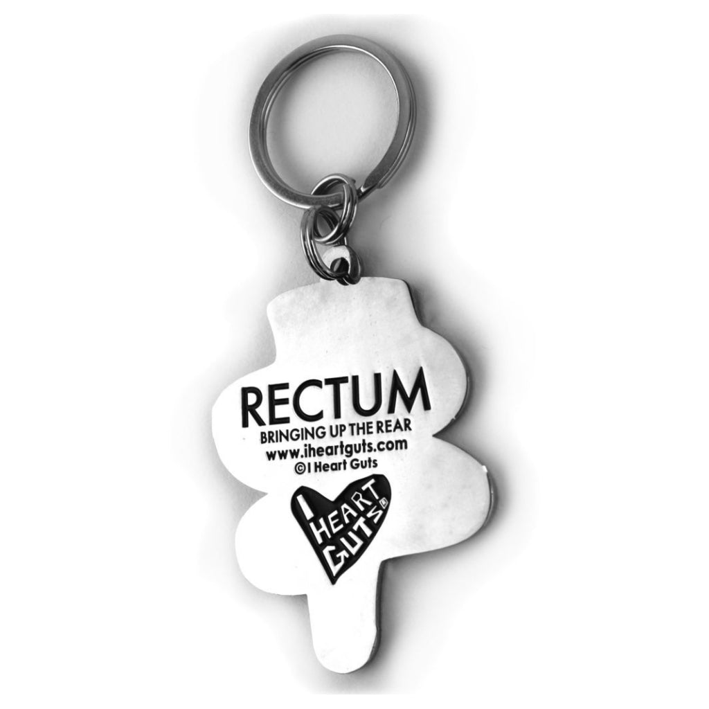 Rectum Heart Keychain Back