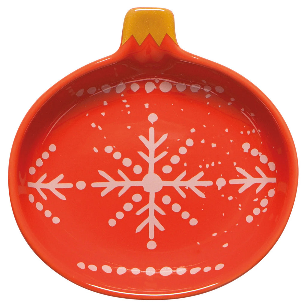 Red Christmas Charms shaped pinch bowl.