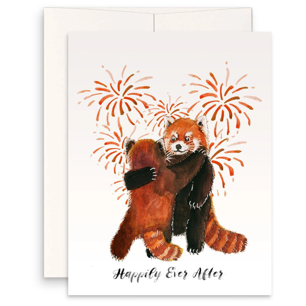 Red Panda Wedding Card.