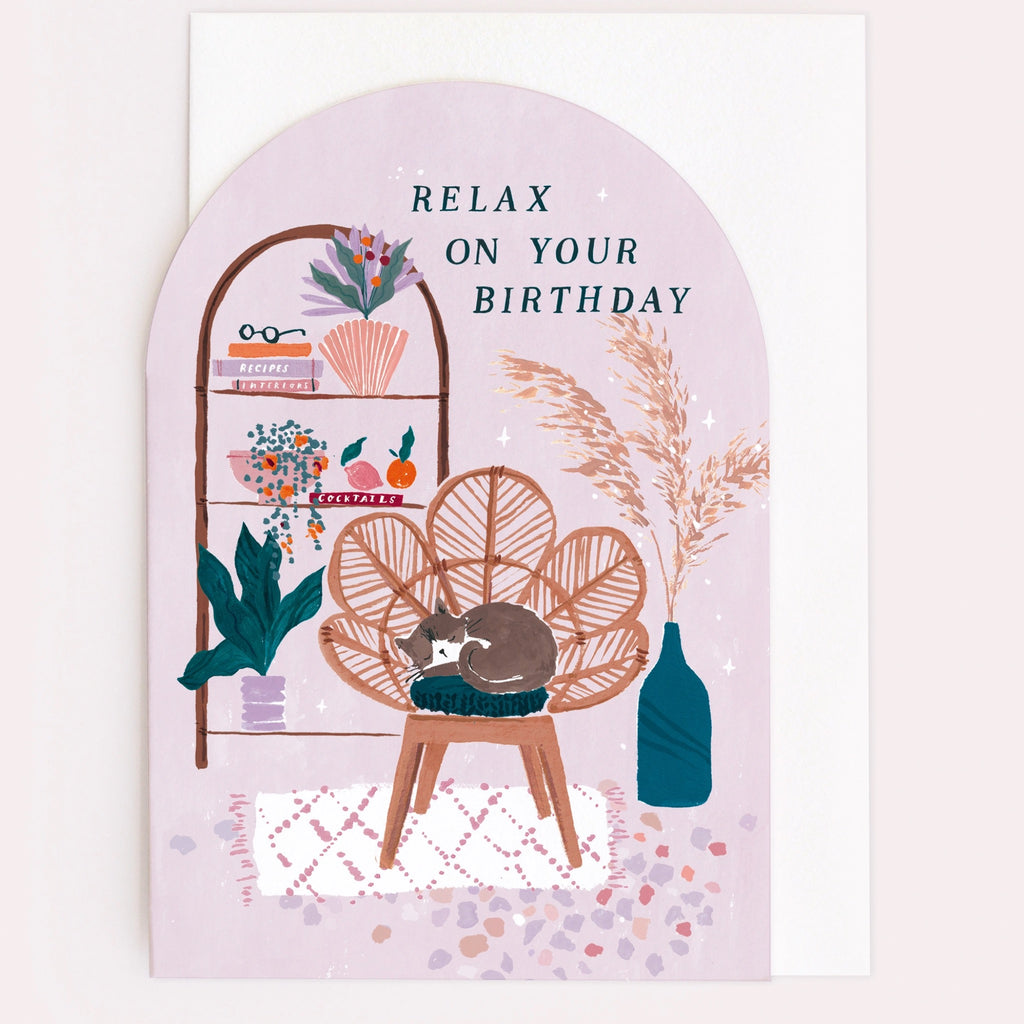 Relax on Your Birthday Cat Card.