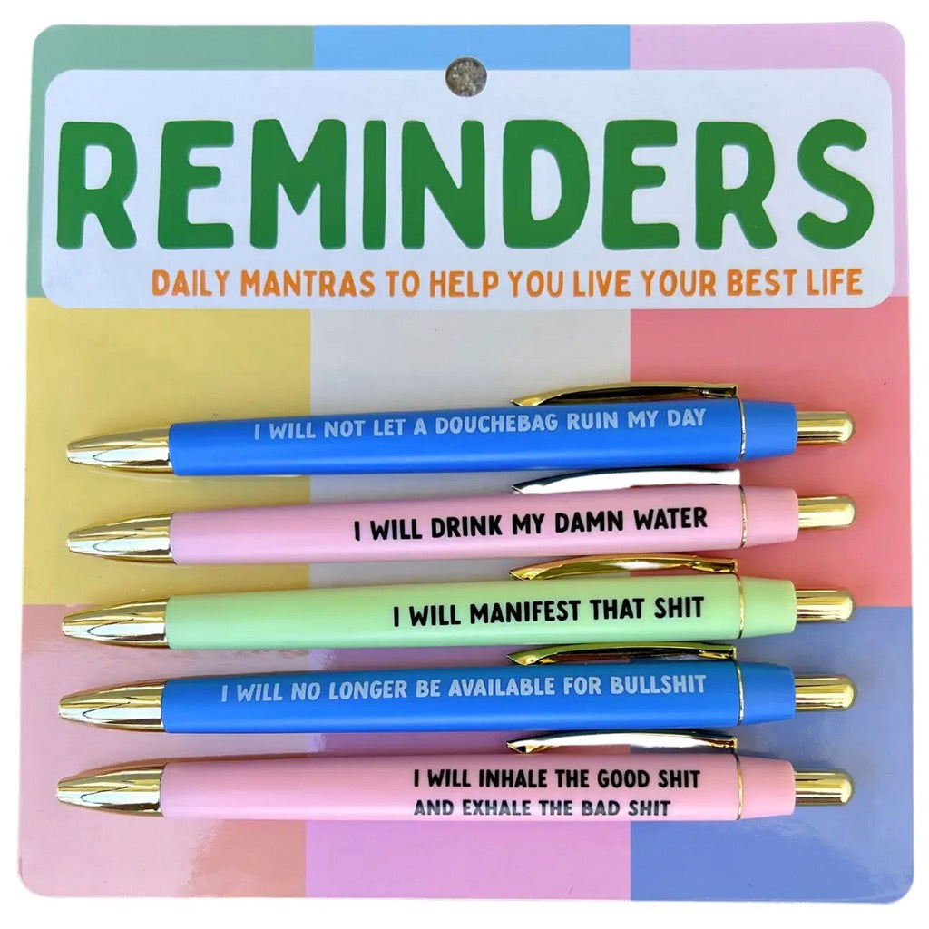 Reminders Pens Set of 5.