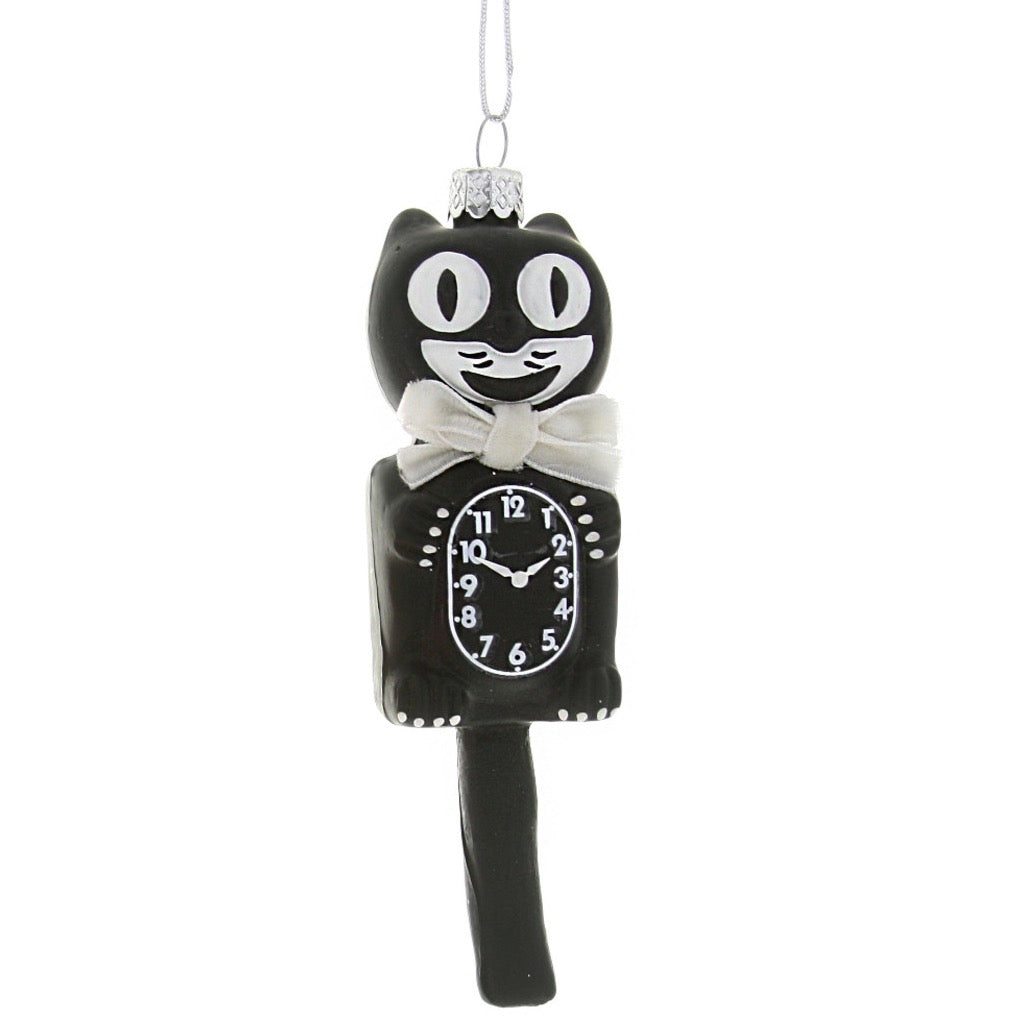 Retro Cat Clock Ornament.