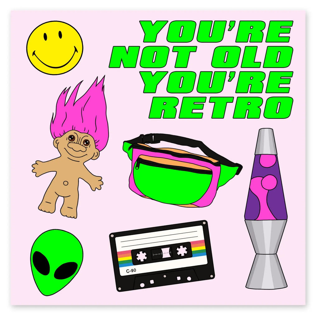 Retro Neon Birthday Card