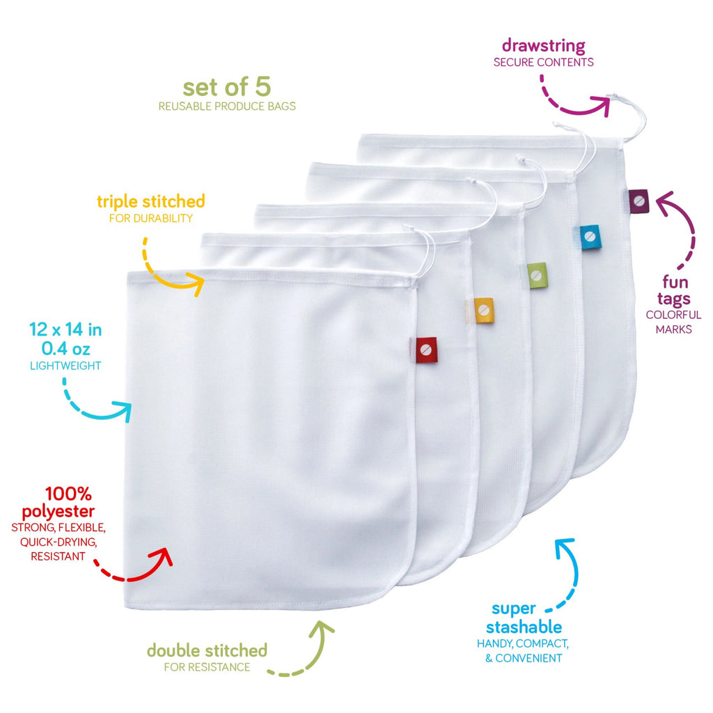 Reusable Mesh Produce Bags features.