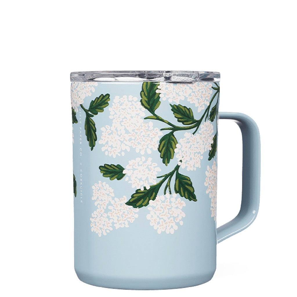 Rifle Paper Gloss Blue Hydrangea Coffee Mug 16oz