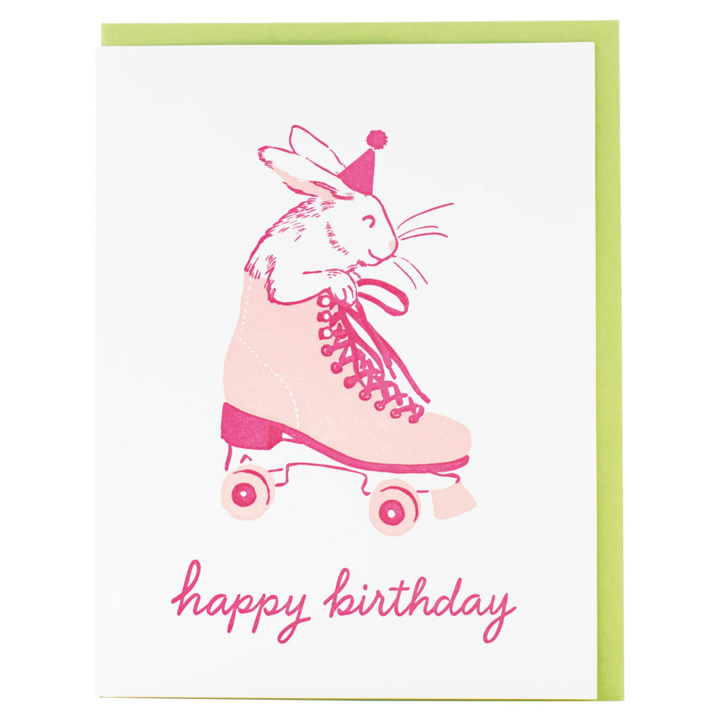 Roller Skate Bunny Birthday Card | Smudge Ink β Outer Layer
